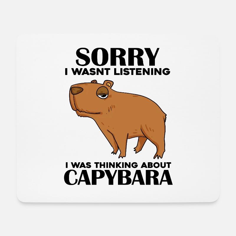 Capybara Wasserschwein - Mousepad (Querformat) - Weiß
