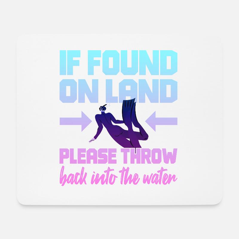Lustiger Taucher Tauchen Schnorcheln - Mousepad (Querformat) - Weiß