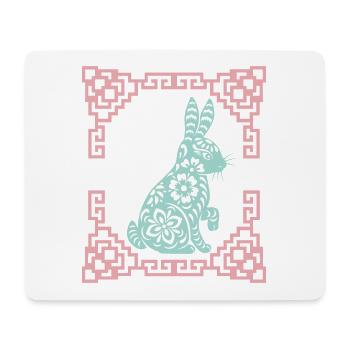 Année du Lièvre, horoscope chinois Chine - Tapis de souris (format paysage) - blanc - Devant