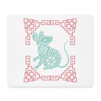 Année du Rat, horoscope chinois Chine - Tapis de souris (format paysage) - blanc - Devant
