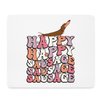 Happy Sausage Dog Groovy Dachshund 70s - Mouse Pad (horizontal) - white - Front