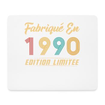 Fabriqué en 1990 Vintage cadeau d'anniversaire - Tapis de souris (format paysage) - blanc - Devant
