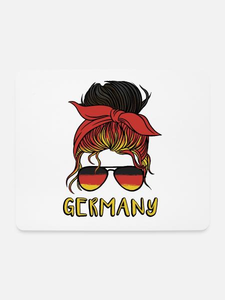 Deutschland Mädchen Fußball Deutsche Flagge - Mousepad (Querformat) - Weiß
