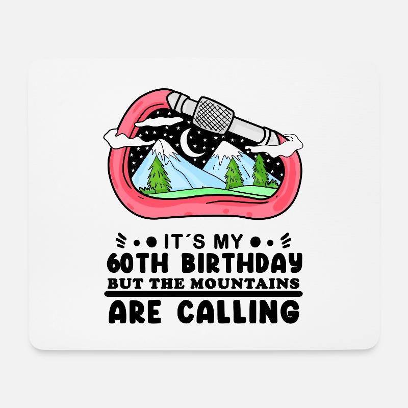 Wandern 60. Geburtstag Wanderer 60 Jahre alt - Mousepad (Querformat) - Weiß