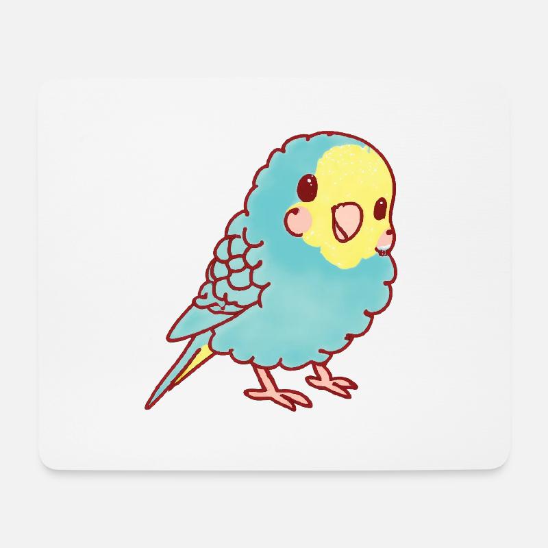 Kawaii Wellensittich - Mousepad (Querformat) - Weiß