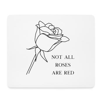 Not all roses are red, Rose, schwarz weiss - Mousepad (Querformat) - Weiß - Vorne