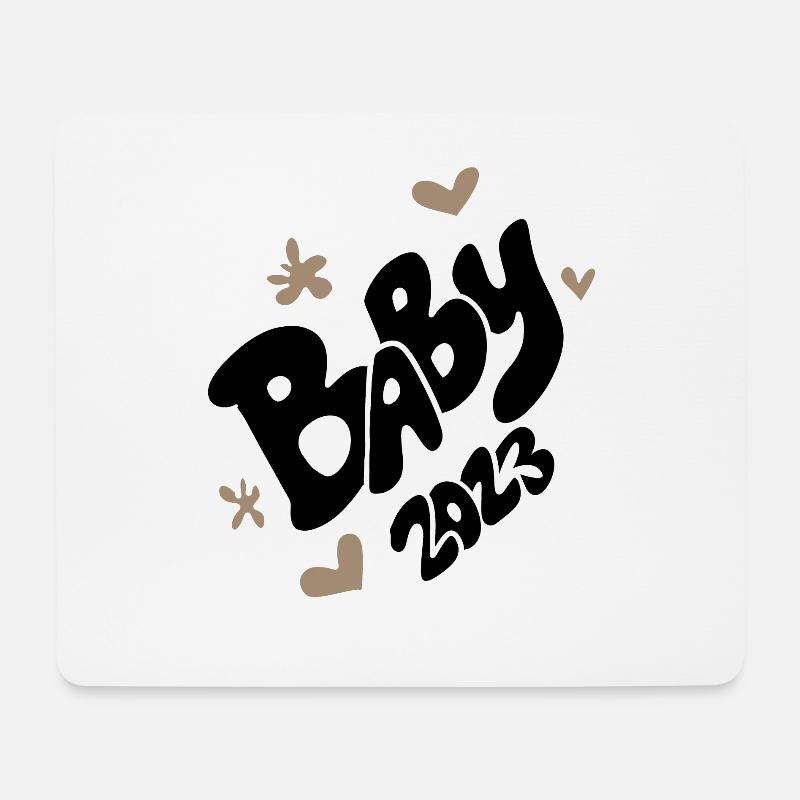 Baby 2023 - Geburt Schwanger 2023 Schwangerschaft - Mousepad (Querformat) - Weiß