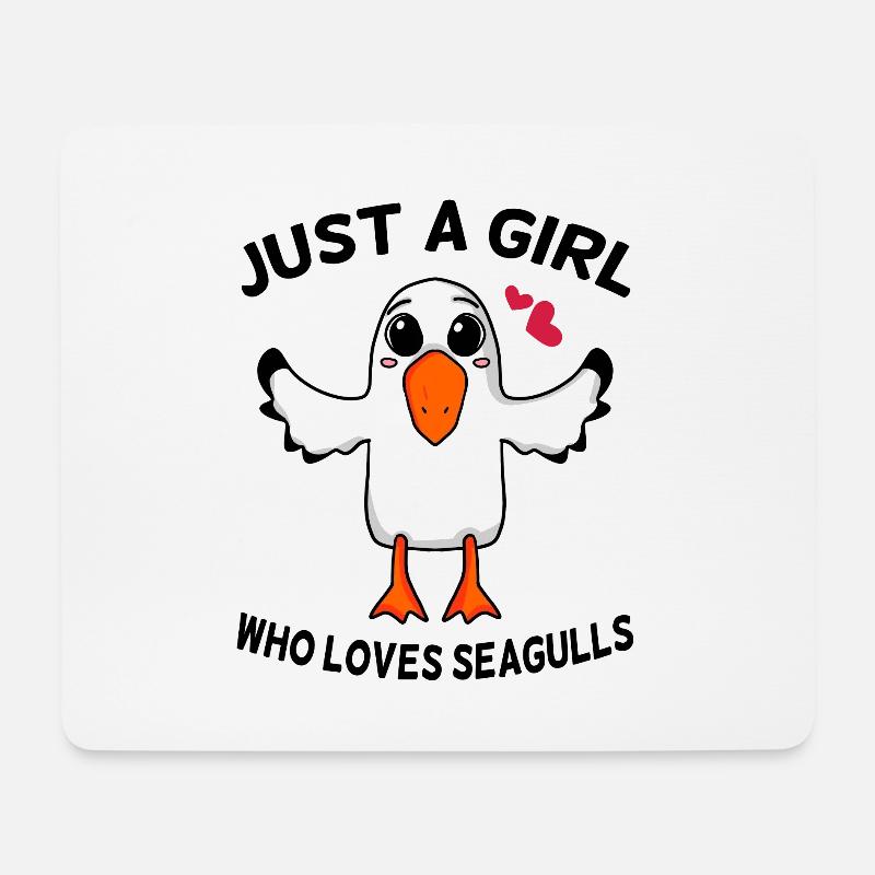 Möwe Spruch Mädchen Nordsee - Mousepad (Querformat) - Weiß