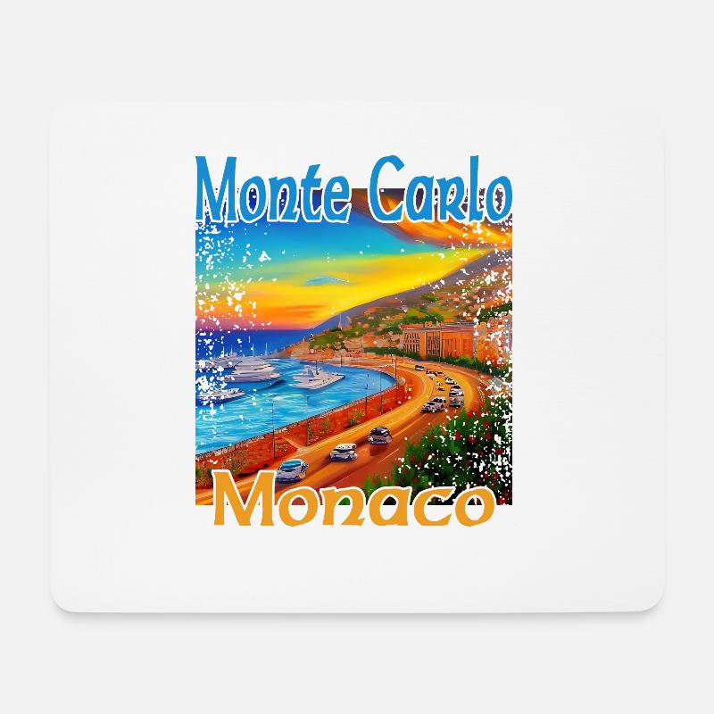 Monte Carlo Sunset in Monaco - Mousepad (Querformat) - Weiß