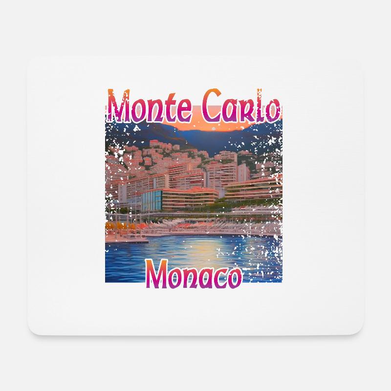 Monte Carlo Sonnenuntergang - Mousepad (Querformat) - Weiß