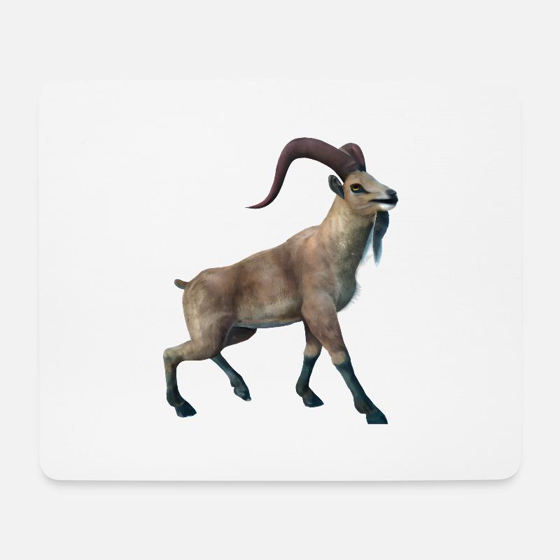 Realistische Markhor - Mousepad (Querformat) - Weiß