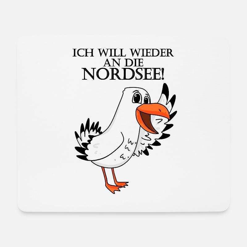 Nordsee Spruch Möwe - Mousepad (Querformat) - Weiß