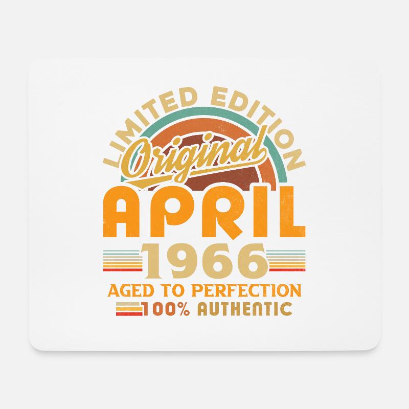 April 1966 Jahrestag April 1966 April - Mousepad (Querformat) - Weiß