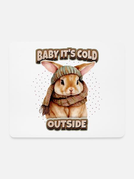 Kaninchen Hase Kawaii Illustration lustiger Spruch - Mousepad (Querformat) - Weiß