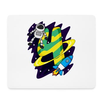 4 Birthday Boy Astronaut - four years - Mouse Pad (horizontal) - white - Front