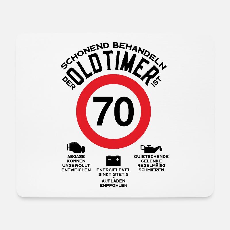 SCHONEND BEHANDELN 70. GEBURTSTAG OLDTIMER 1953 - Mousepad (Querformat) - Weiß