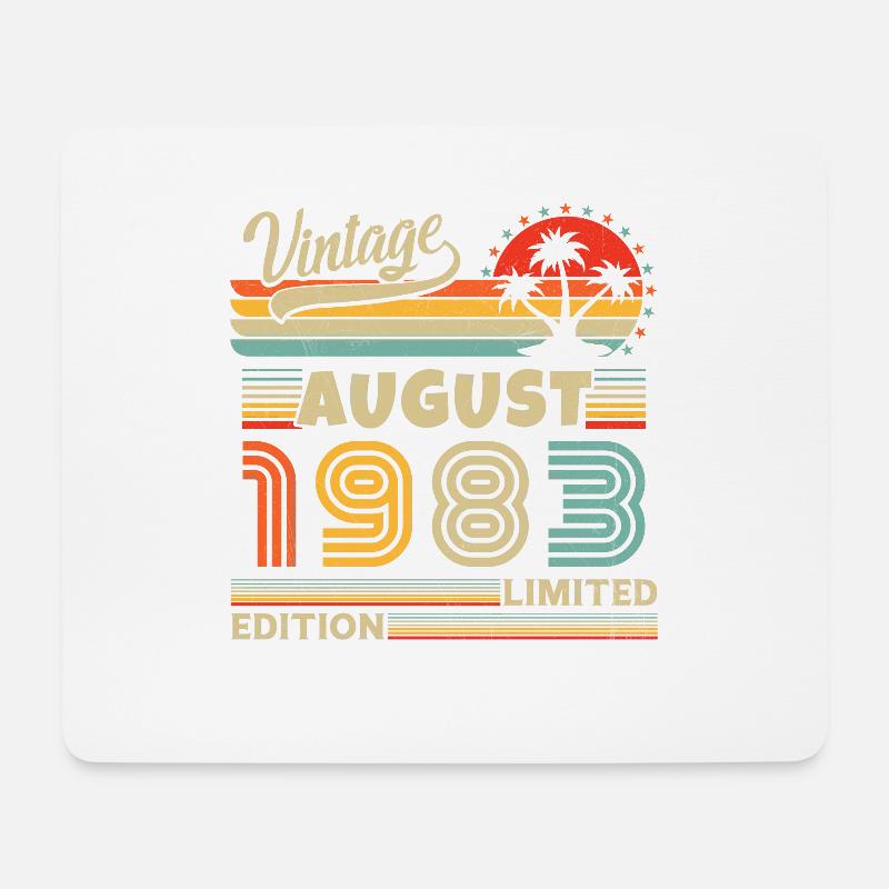 Vintage August 1983 Retro Geburtstagsgeschenk - Mousepad (Querformat) - Weiß