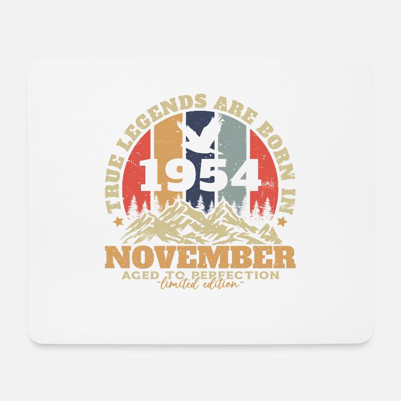 November 1954 Vintage Retro Jubiläum - Mousepad (Querformat) - Weiß