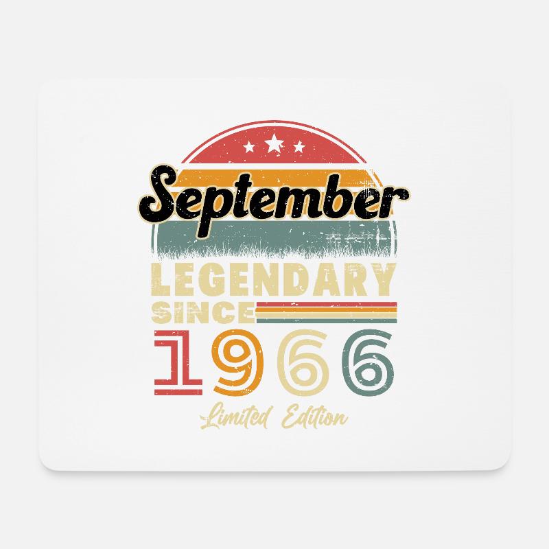 Vintage-Geburtstagsgeschenk vom September 1966 - Mousepad (Querformat) - Weiß