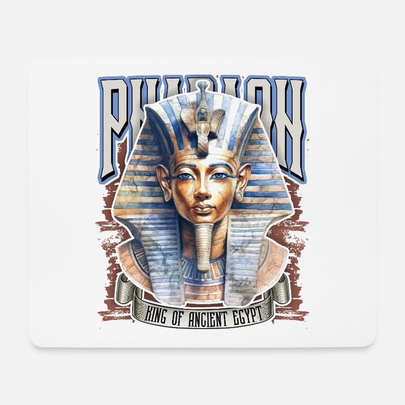 Pharaon égyptien, Tut-Ench-Amon, égyptien - Tapis de souris (format paysage) - blanc