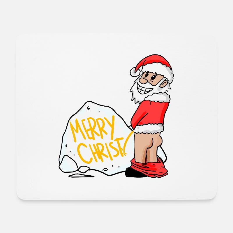 Weihnachtsmann lustig - Mousepad (Querformat) - Weiß