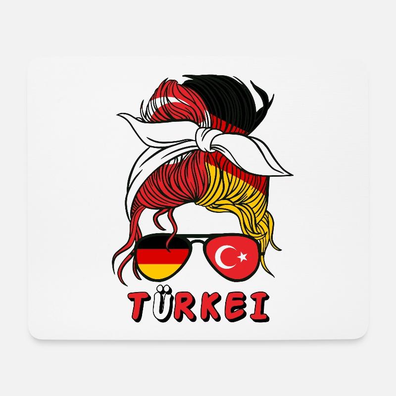 Halb Deutsch, halb Türkin Deutschland Türkei - Mousepad (Querformat) - Weiß