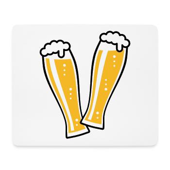 2 Toasting Wheat Beer Glasses (Weiss Beer / 2C) - Mouse Pad (horizontal) - white - Front