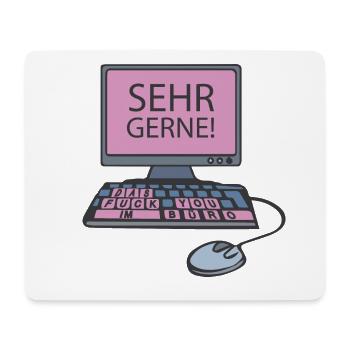 PC - Sehr gerne - pink - Mousepad (Querformat) - Weiß - Vorne