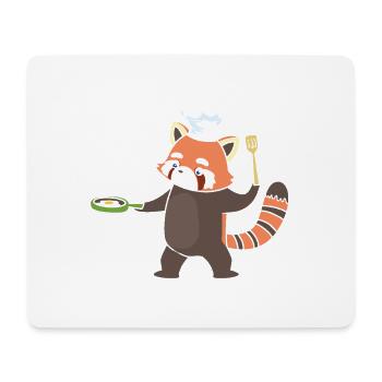 A cute red panda is cooking. - Mouse Pad (horizontal) - white - Front