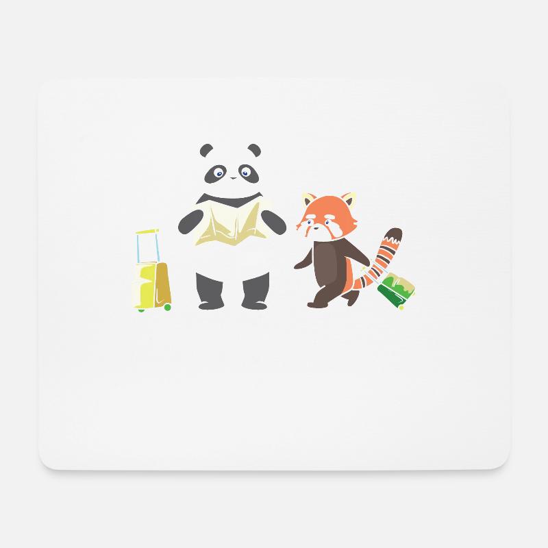 Zwei Pandas auf Reise. - Mousepad (Querformat) - Weiß