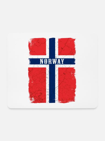 Norwegen Flagge - Mousepad (Querformat) - Weiß