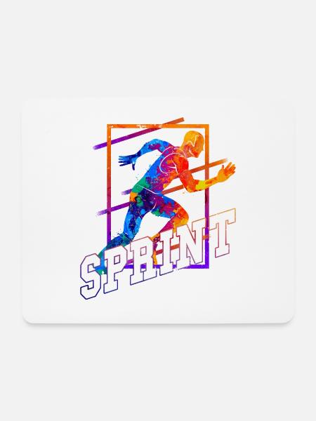 Sprint Sprinter Sprinten Leichtathletik Laufen - Mousepad (Querformat) - Weiß