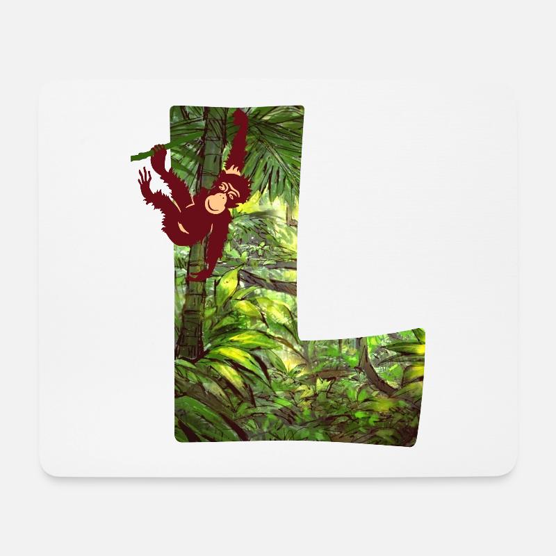 dschungel mit affe l - Mousepad (Querformat) - Weiß