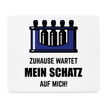 XZuhause Wartet Mein Schatz Auf Mich! (Blau) - Mousepad (Querformat) - Weiß - Vorne