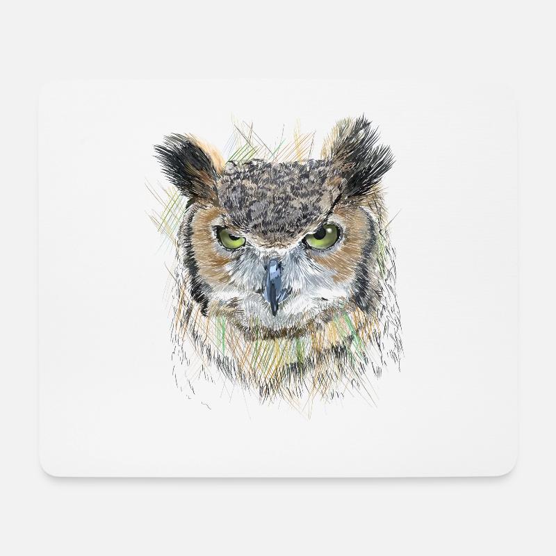 Owl - Mouse Pad (horizontal) - white