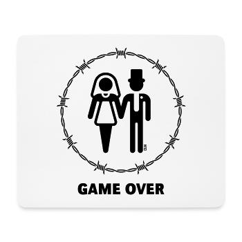 Game Over / Stacheldraht (Hochzeit Brautpaar JGA) - Mousepad (Querformat) - Weiß - Vorne