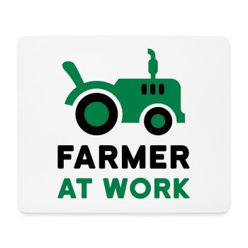 Agriculteur au travail (tracteur ouvert) - Tapis de souris (format paysage) - blanc - Devant
