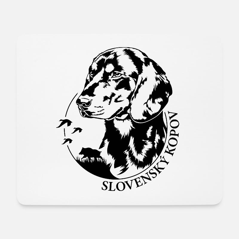 Slovensky Kopov Portrait Hunde Jagdhund Wilsigns - Mousepad (Querformat) - Weiß