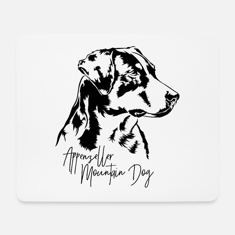 Appenzeller Mountain Dog Portrait Hunde Wilsigns - Mousepad (Querformat) - Weiß