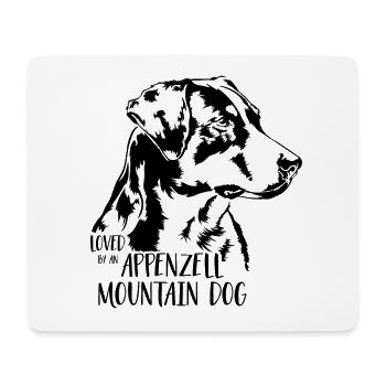 Loved by an Appenzell Mountain Dog Hunde Wilsigns - Mousepad (Querformat) - Weiß - Vorne