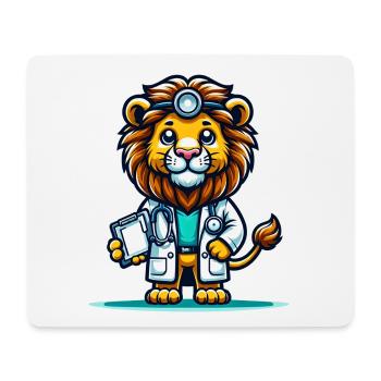Cute Lion Doctor - Mouse Pad (horizontal) - white - Front