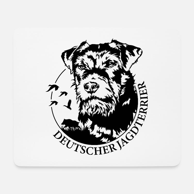 Deutscher Jagdterrier Jagdhunde Hunde Wilsigns - Mousepad (Querformat) - Weiß