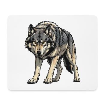 Gray Wolf Illustration - Mouse Pad (horizontal) - white - Front