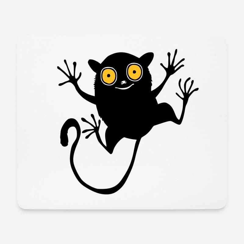 Koboldmaki (2 Farben) - Mousepad (Querformat) - Weiß