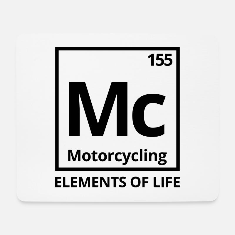Elements of life: 155 Motorcycling Periodensystem - Mousepad (Querformat) - Weiß