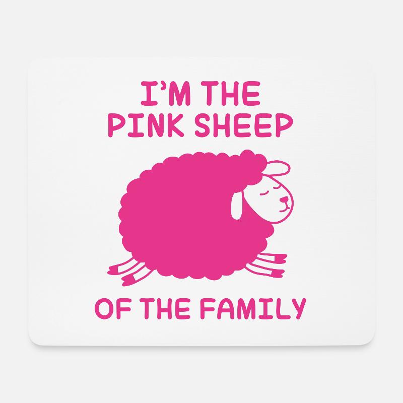 Ich bin das rosa Schaf der Familie - Mousepad (Querformat) - Weiß