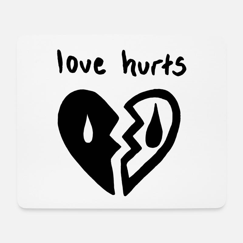 Love Hurts. Liebe tut weh - Mousepad (Querformat) - Weiß