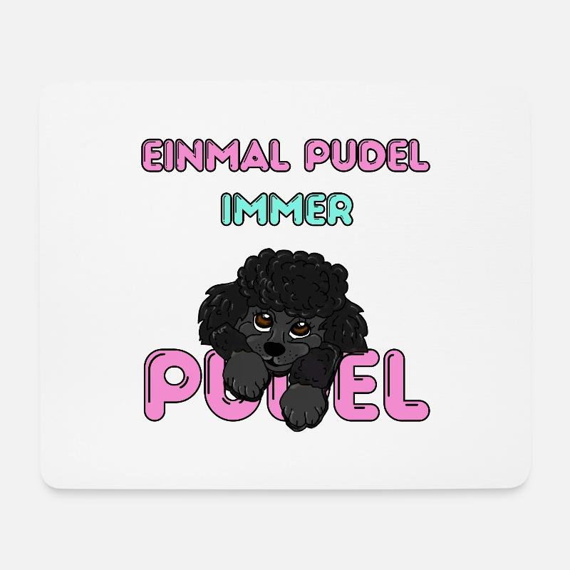 Auf den Pudel gekommen - süßer schwarzer Pudel - Mousepad (Querformat) - Weiß