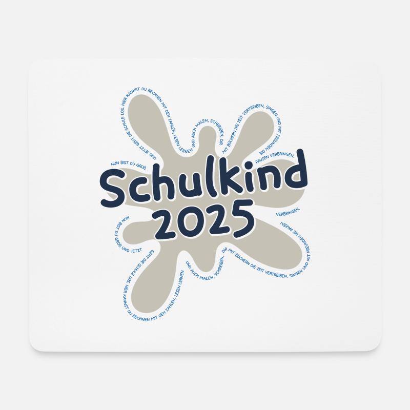 Schulkind 2025 Klecks mit Spruch zur Einschulung - Mousepad (Querformat) - Weiß