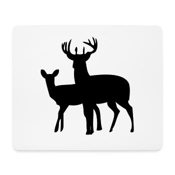 rehe - Mousepad (Querformat) - Weiß - Vorne